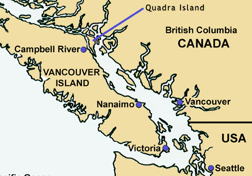 Quadra Island on the map.
